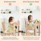 Portable Toddler Booster Seat For Dining Table, Anti-Scratch Cushion With Non-Slip Bottom, Adjustable Safety Straps, One-Second