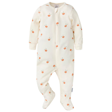 Gerber Baby Unisex 2-Pack 2-Way Zip Thermal Footed Sleep 'N Play, Desert Fruit, 3-6 Months