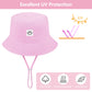 Cooraby 4 Pack Baby Sun Hat Breathable Smile Bucket Hat Toddler Sun Protective Bucket Hat Adjustable Cap For Baby Girl Boy (9-18