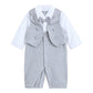 Hopscotch Boys Full Sleeves Grey 2Pc Cotton Bow Applique Bodysuit For Ages (1218 Months)