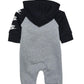 Nike Babys Futura Long Sleeve Full Zip Hooded Coverall (Dark Grey Heather(56F869-042)/Black, 3 Months)