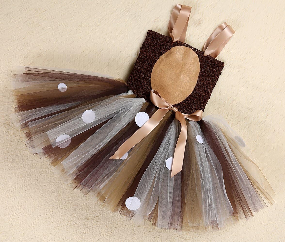 Tutu Dreams Teen Girls Reindeer Costume Plus Size 10-12 Deer Tutu Outfits Halloween Dress Up Winter Recital Dance (Deer, 9-10 Ye