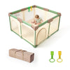Tinyiota Foldable Baby Playpen, 50x50 Inch Portable Play Yard for Babies and Toddlers with Soft Breathable Mesh, Storage Bag & 2
