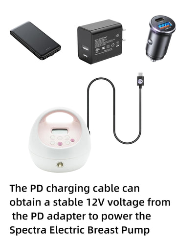 For Spectra Pump Charger,12V Type C Charger Fast Charging Cord For Spectra S1,S2,S3 Pro,9 Plus Sps100,Sps200 Breast Pump(7Ft*2)