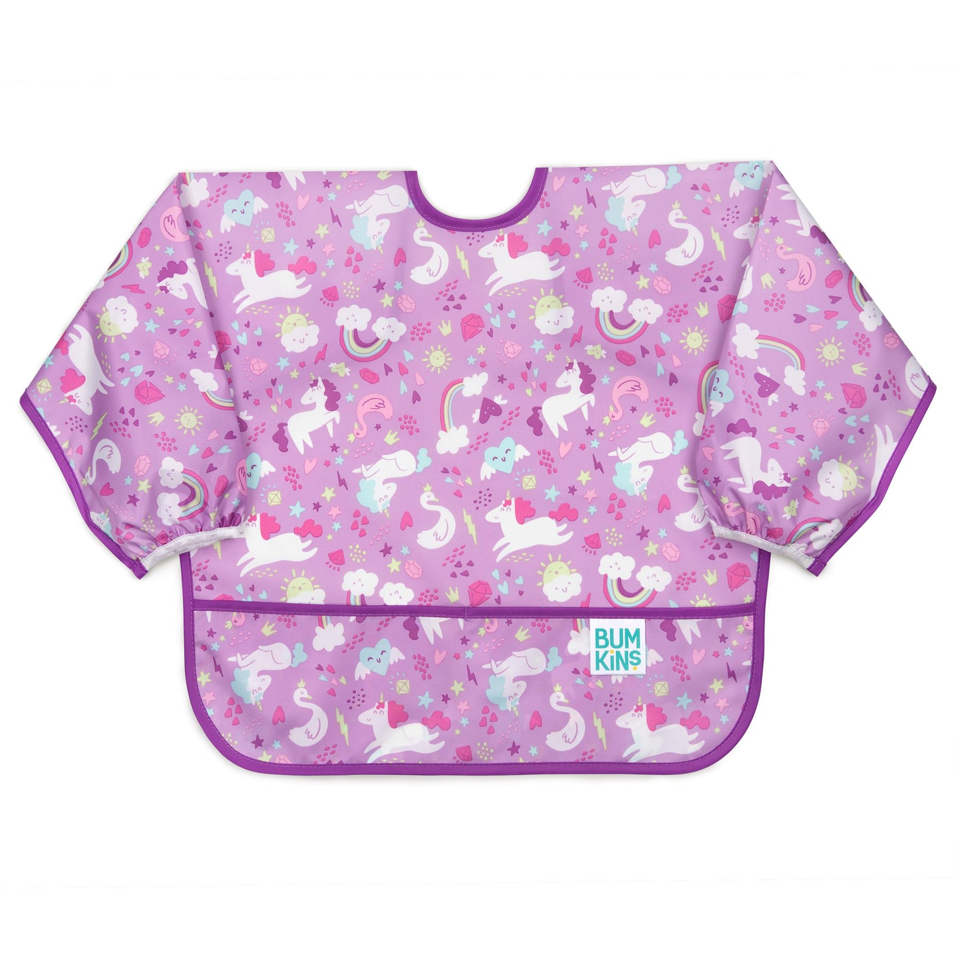 Bumkins Sleeved Bib for Girl or Boy, Baby and Toddler for 6-24 Mos Essential Must Have for Eating, Feeding, Baby-Led Weaning Sup