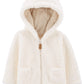 Carter'S Zip-Up Sherpa Cardigan Jacket, Oatmeal Sherpa, 18 Months