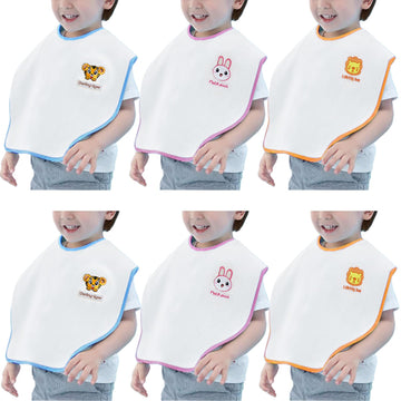 Hwieccogts Set Of 6 Bibs, Toddler Bibs For 2-4 Years,Large Towel Bibs For Boys Or Girls