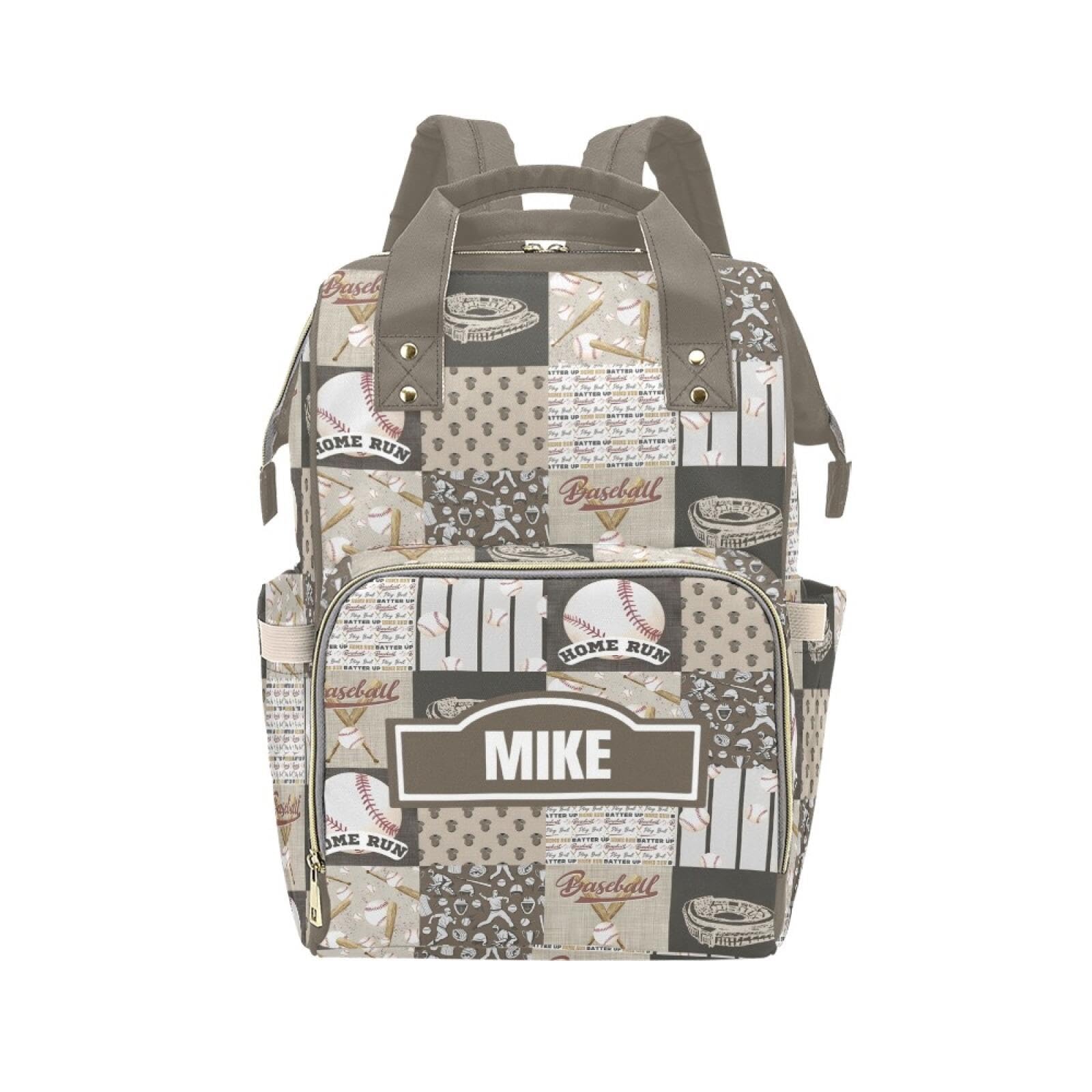 Personalized Baseball Diaper Bag with Name - Custom Baby Bag, Nursing Tote Backpack for Mom, Custom Name Mommy Daypack, Shower G