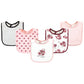 Hudson Baby Unisex Baby Cotton Bibs, Rose, One Size