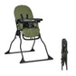 Dream On Me Snack And Stow Baby High Chair In Olive - Easy To Fold And Store, Portable Travel Chair With Removable And Three Pos