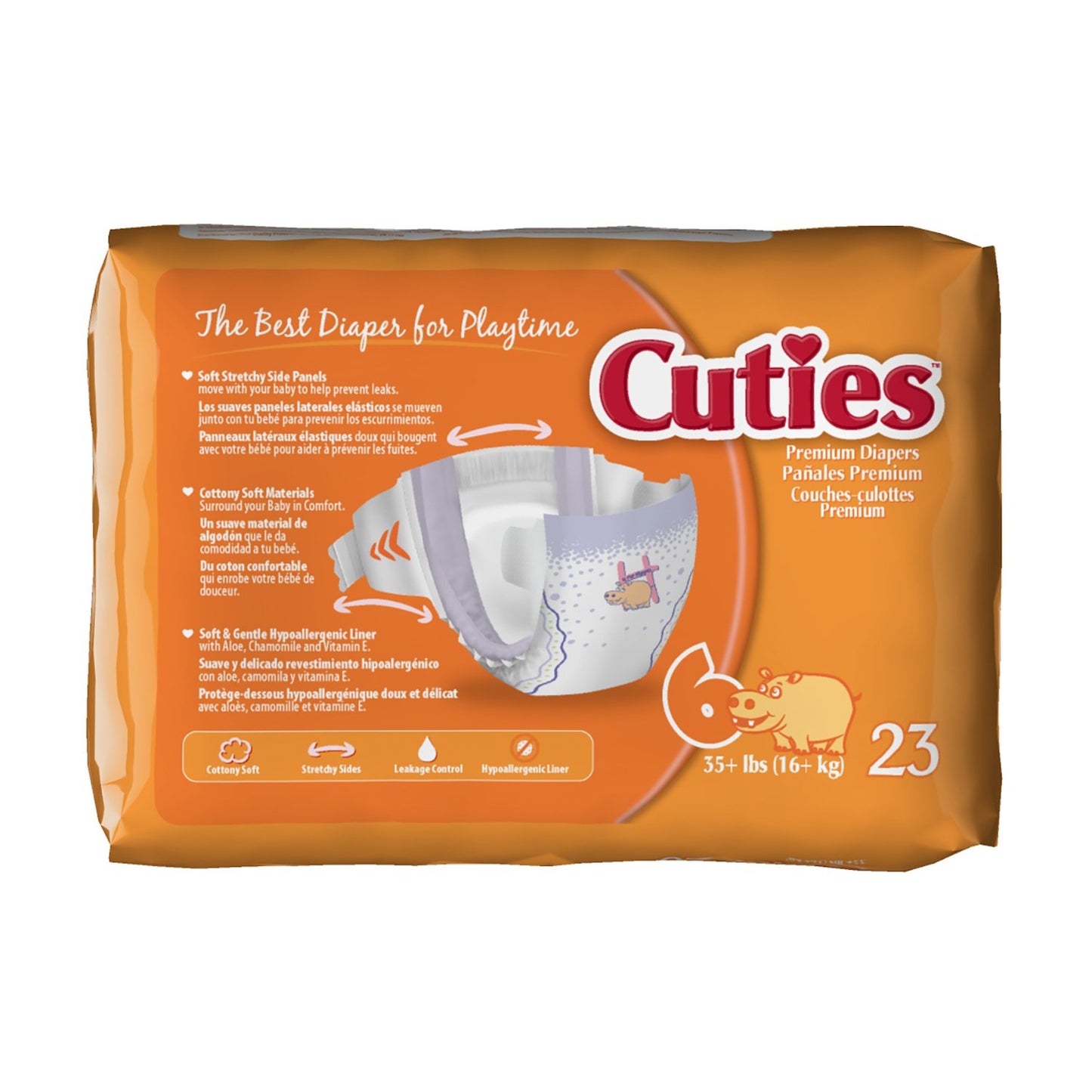 Cuties Baby Diapers, Size 6, 23 Count (Pack Of 4)