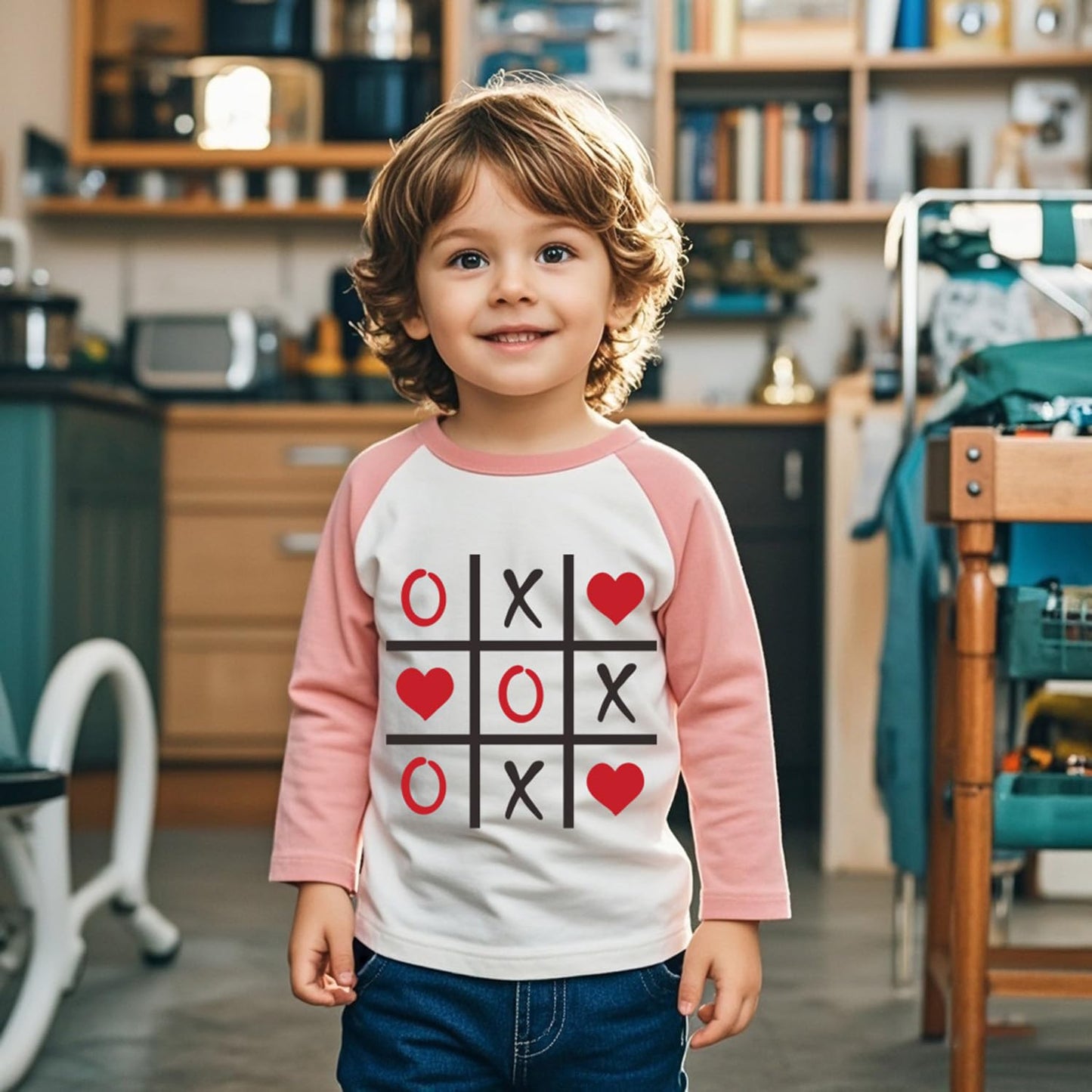 Boys Valentines Day Shirt Toddler Girls 3T Xo Xo Heart Long Sleeve Raglan Little Kids Shirts For Valentines Pink Tops