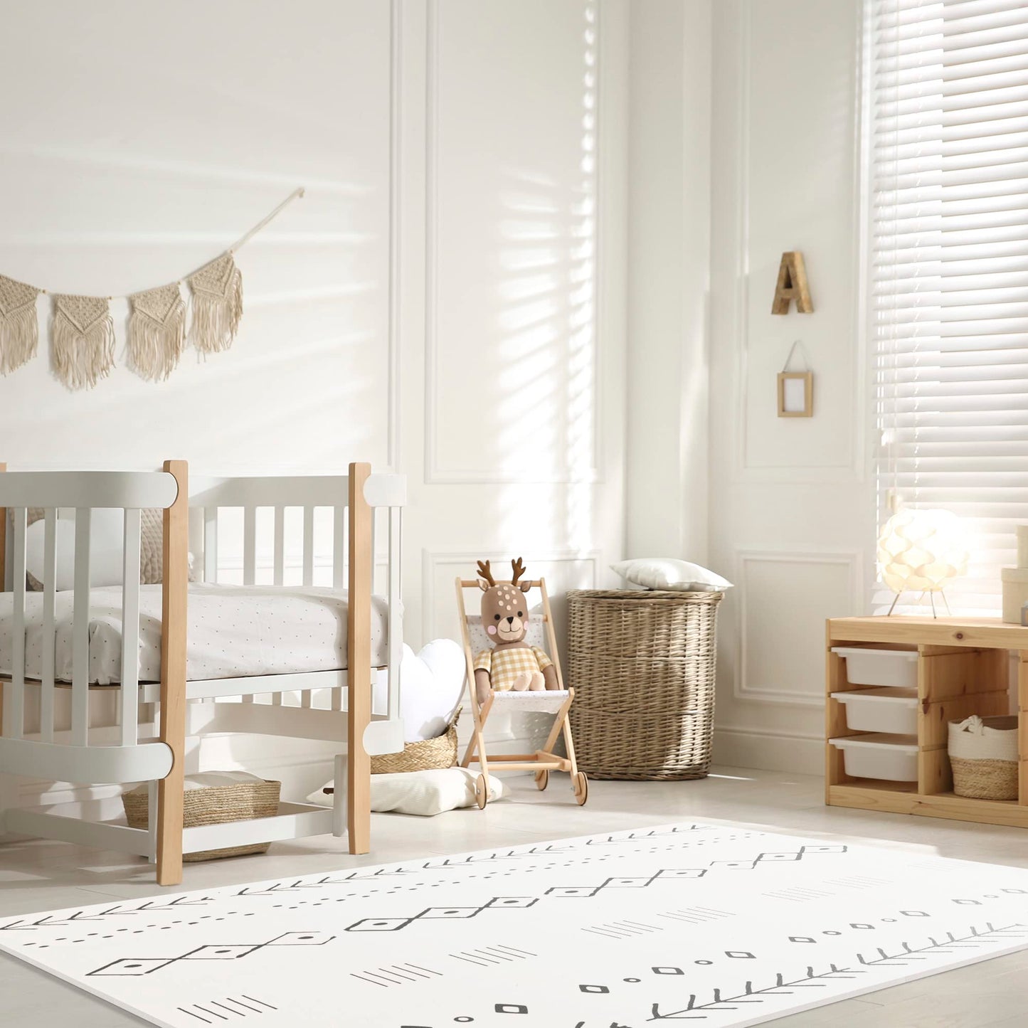 Stylish Baby Play Mat - Soft, Easy To Clean 5.6 X 4 Ft. Floor Mat Creates A Safe Play Area For Your Baby Boy Or Girl - The Perfe