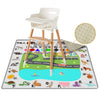 54' Xl Splat Mat For Under High Chair- Creative Design For Art Floor Cover, Food Spills For Baby Or Toddler. Non Slip, Waterpro