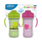 Dr. Browns Milestones Insulated Sippy Cup with Straw and Handles, Spill-Proof Tumbler with Lid, 2-Pack, Green & Purple, 10 oz/3