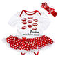 Petitebella Red Lips Grandma Was Here Xoxo Baby Dress Nb-18M (White/Red Dots, 0-3 Months)