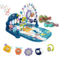 Dearlomum Baby Play Mat Baby Gym,Funny Play Piano Tummy Time Baby Activity Mat With 5 Infant Sensory Baby Toys & 2 Guitar Rattle