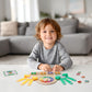 Montessori Learning Toys for Toddlers 3 4 5 years, Finger Counting Number Blocks and Clock Wooden Toys for Kids, Educational Mat