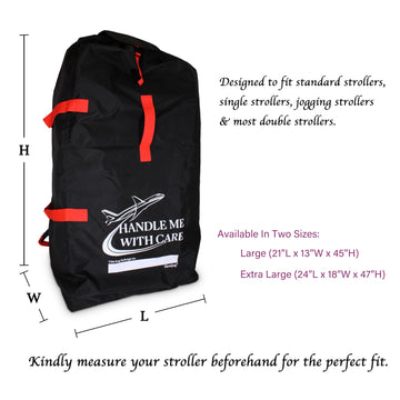 Hewjog Extra Large Stroller Travel Bag For Airplane, For Jogger Jogging & Double Strollers, Water-Resistant Padded Stroller Cove