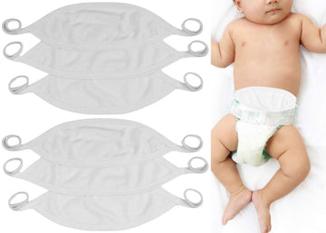 Tobeinstyle Babies' 6-Pack Comfortable Newborn Baby Belly Binder - White - One Size