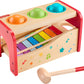 Fisher-Price Wood Toddler Toy Pound & Tap Bench Xylophone, 6-Piece Wooden Musical Activity for Preschool Kids Ages 18+ Months