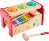 Fisher-Price Wood Toddler Toy Pound & Tap Bench Xylophone, 6-Piece Wooden Musical Activity for Preschool Kids Ages 18+ Months