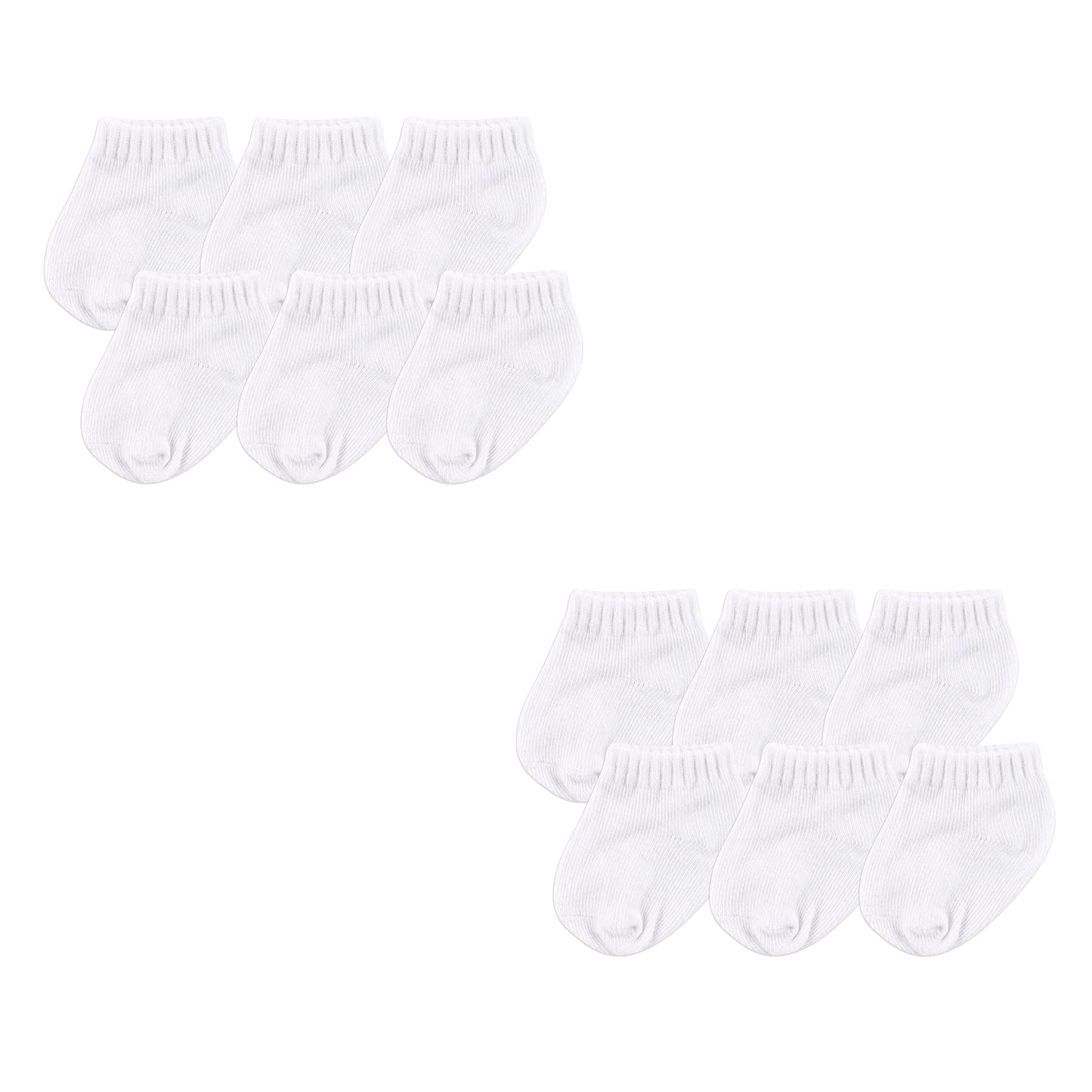 Luvable Friends Unisex Baby Newborn And Baby Socks Set, White 12-Piece, 12-24 Months