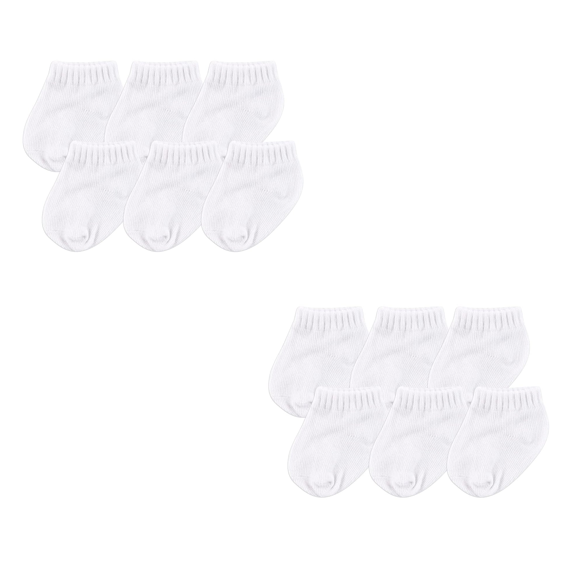 Luvable Friends Unisex Baby Newborn And Baby Socks Set, White 12-Piece, 12-24 Months