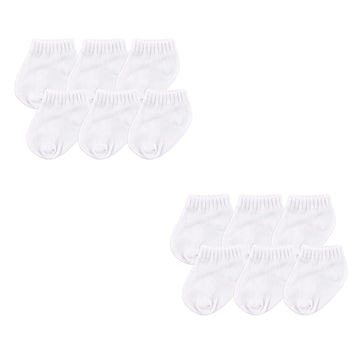 Luvable Friends Unisex Baby Newborn And Baby Socks Set, White 12-Piece, 12-24 Months