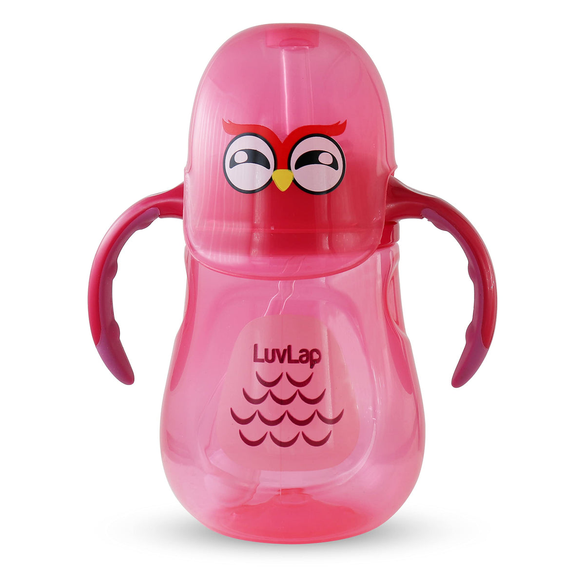 Luvlap Wise Owl Sipper For Infant/Toddler/Kids 280Ml, AntiSpill Sippy Cup With Soft Silicone Straw Bpa Free, 1 Year + (Pink)