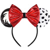 Seamoy Sequin Minnie Ears, Cruella Mouse Ears Headband, Black & White Cruella Devil Costume Hair Accessory For Women & Girls