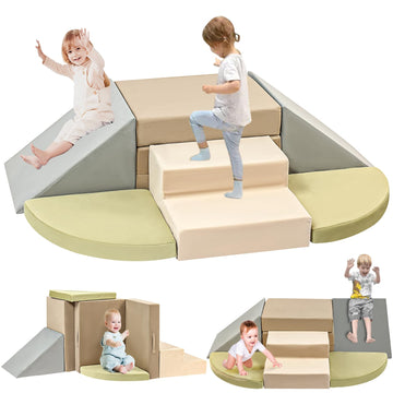 6-Piece Toddler Climbing Toys Indoor, Foam Climbing Toys For Toddlers, Soft Play Baby Climbing Blocks For Crawling And Sliding,