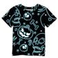 Halloween Unisex Kids Jack O' Lantern Skull Pumpkin Black Top Short Sleeve Party Shirt 10 Years