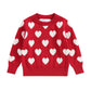 Toddler Baby Girl Love Heart Pullover Sweater Long Sleeve Knit Sweater Shirts Valentines Day Spring Clothes (Love Heart Sweater-
