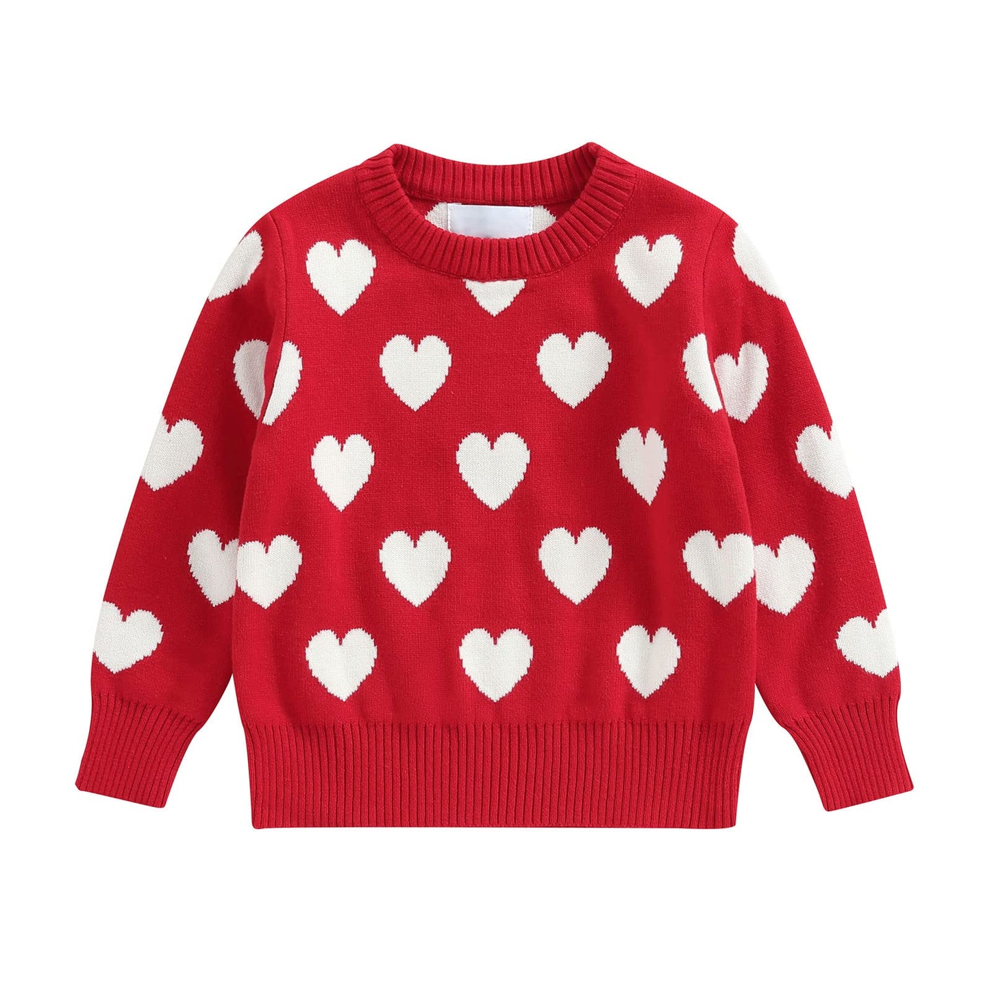 Toddler Baby Girl Love Heart Pullover Sweater Long Sleeve Knit Sweater Shirts Valentines Day Spring Clothes (Love Heart Sweater-