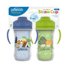 Dr. Brown'S Milestones Insulated Sippy Cup With Straw And Handles, Spill-Proof Tumbler With Lid, 2-Pack, Blue & Green, 10 Oz/300