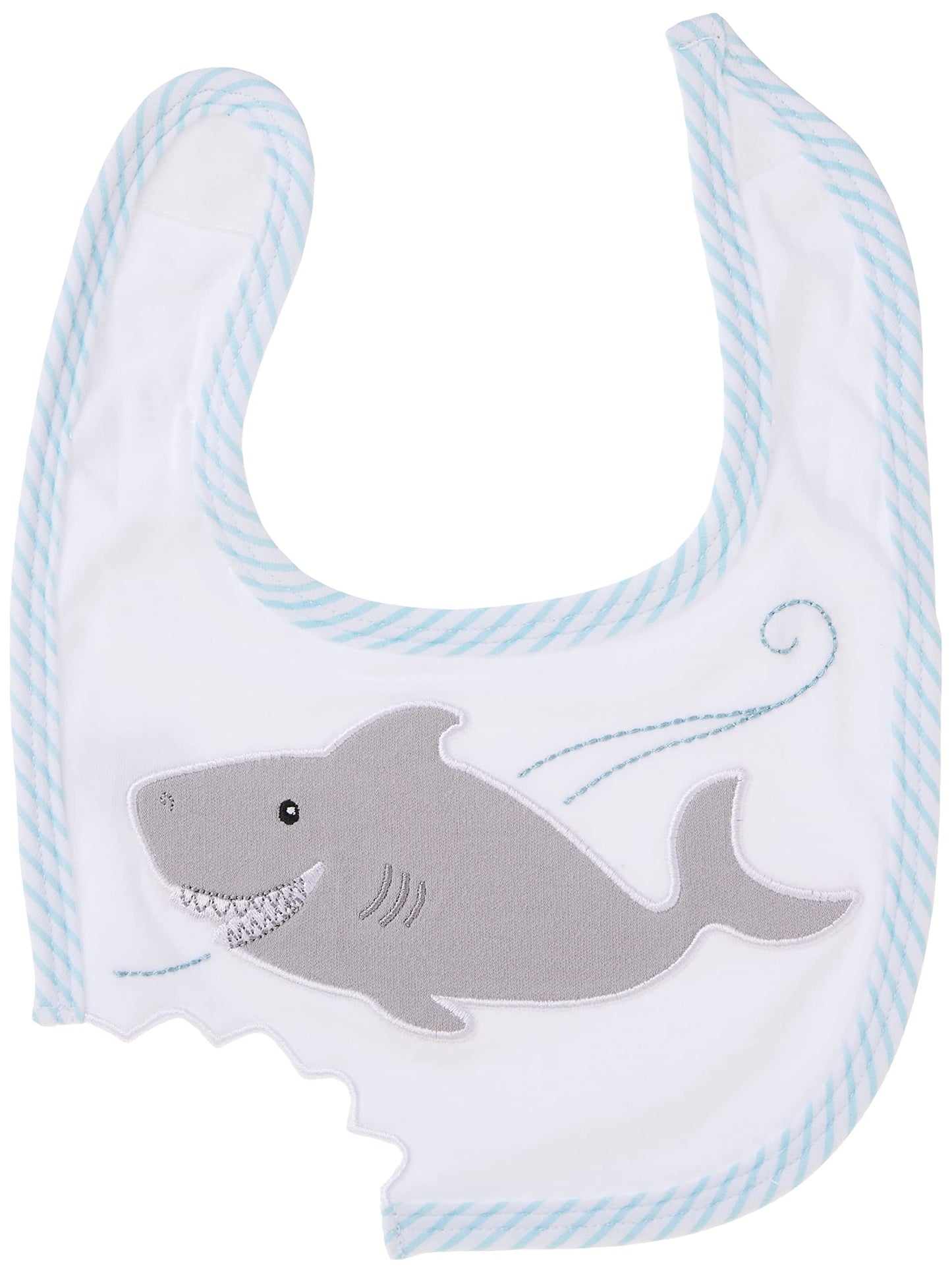 Baby Aspen Shark Bib and Booties Gift Set - Unique Baby Shower Gifts for Boys - 100% Cotton Newborn Bibs and Baby Booties 0-3 Mo