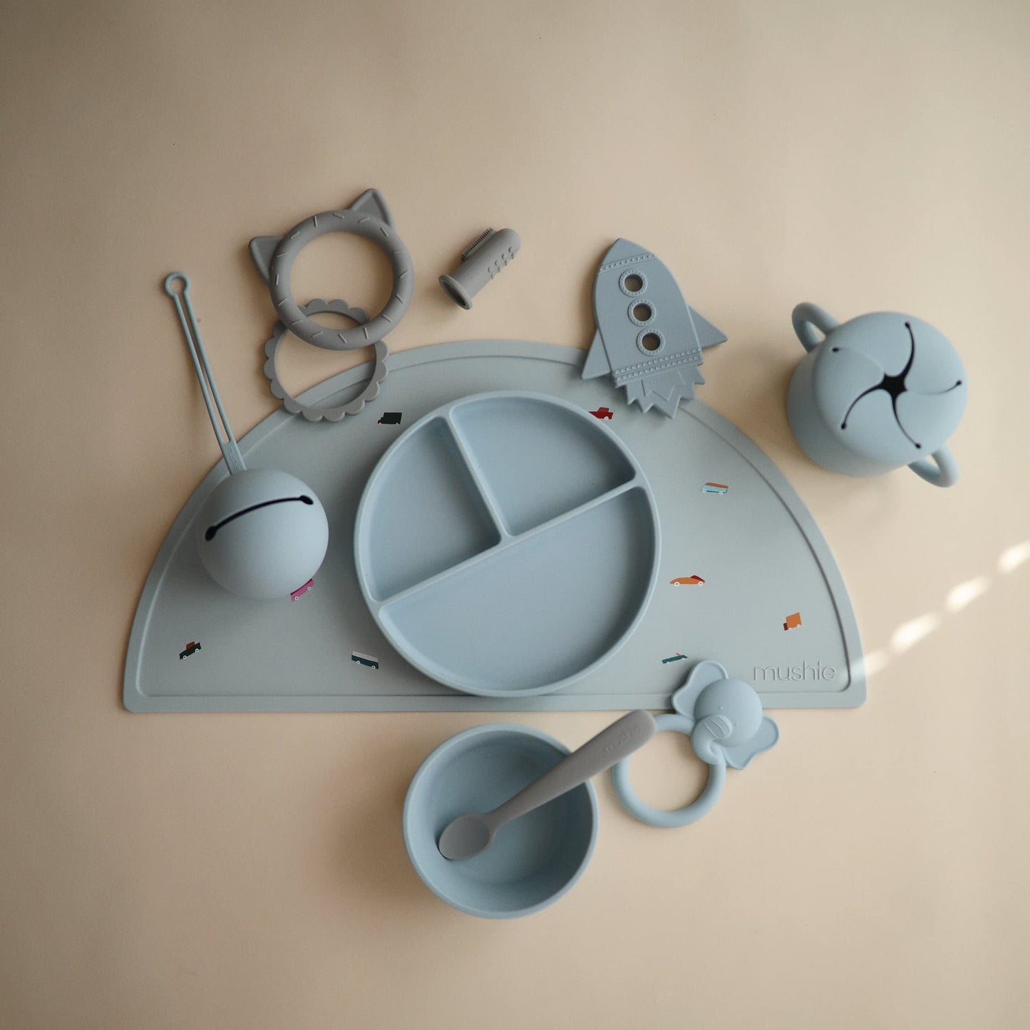 mushie Silicone Baby Teether Toy | Rocket (Cloud)