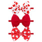 Baby Girl Bows Valentines Headbands Red Love Heart Hairbands 4.5'' Hair Bow Elastic Nylon Hairbands Hair Accessories For Newborn