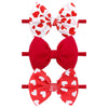 Baby Girl Bows Valentines Headbands Red Love Heart Hairbands 4.5'' Hair Bow Elastic Nylon Hairbands Hair Accessories For Newborn
