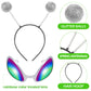 Silver Alien Headband Alien Glasses Set Boppers Antenna Headband Rainbow Lens Sunglasses For Alien Theme Halloween Cosplay Party