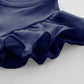 Twkioue Girl Ruffle Sleeve Dress Crewneck Tutu Tulle Fluffy Solid Color Dresses 817 Navy Blue 130