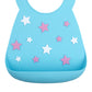 Nuby 3D Soft Silicone Baby Bib With Scoop - Silicone Bib For Toddlers And Babies 6+ Months - Stars