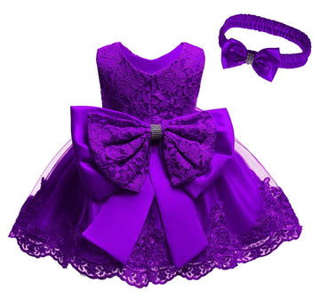 Nssmwttc Princess Girls Ball Gown Dress Child Birthday Party Christmas New Year Dresses Toddler Christmas (Dark Purple,90)