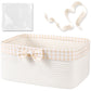 OIASKET Basket for Gifts Empty, Large Gift Basket 19L with Gift Bag and Ribbon, Woven Cotton Basket for Baby Showers, Birthday, 