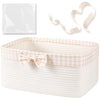 OIASKET Basket for Gifts Empty, Large Gift Basket 19L with Gift Bag and Ribbon, Woven Cotton Basket for Baby Showers, Birthday, 