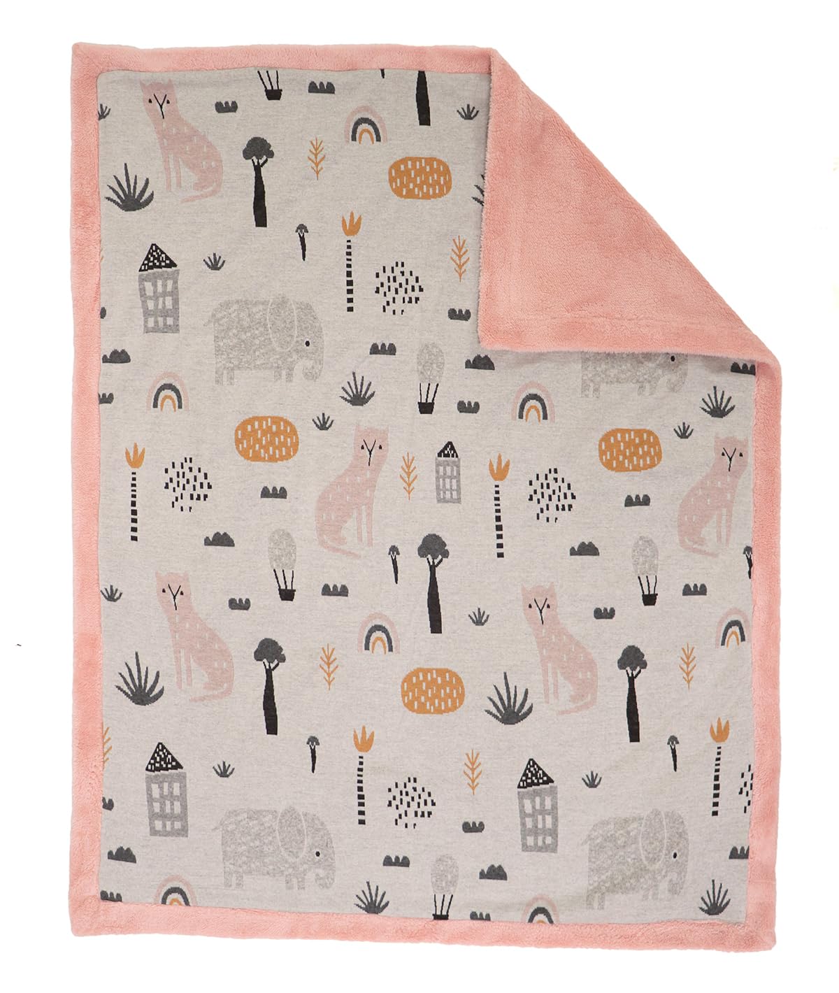 Pluchi Cotton Knitted Blanket with Faux Fur Back for Babies (80 cm x 100 cm) (Indus Blue)