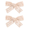 lace Hollow Hair handmade bows for Toddler Girls,Baby Hair Clips.Headdress Hair Accessories.(FJ39) (Beige)