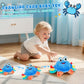 YUANNA Baby Toys 1 Year Old 6-12 Month Tummy Time Toys Crawling Musical Crab Plush Toy Dancing Walking Moving Bouncing Sensory T