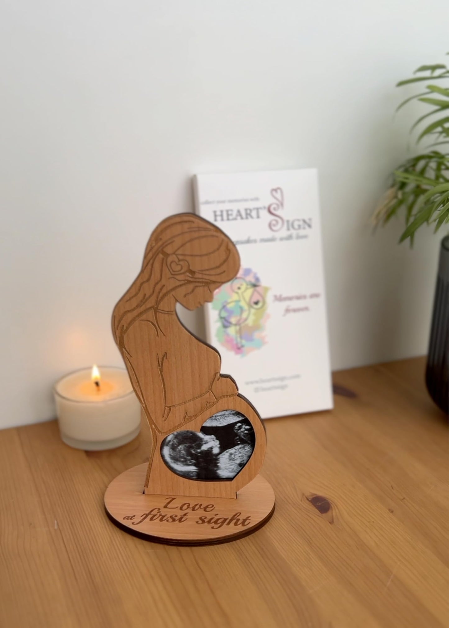 Heart'S Sign Baby Ultrasound Photo Frame - Sonogram Frame Gift For Pregnant Women | Pregnant Wife Gifts From Husband | Expecting